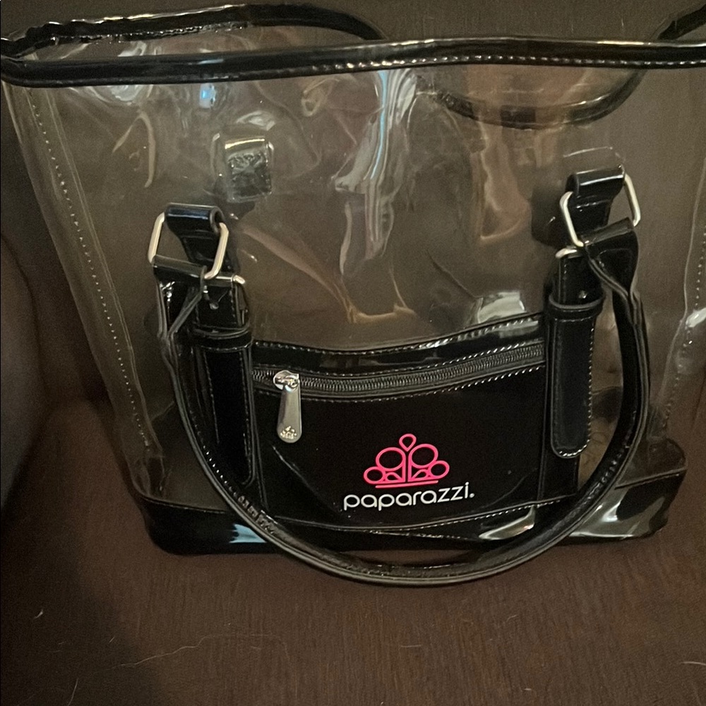 Paparazzi Black and Transparent Small Tote Bag